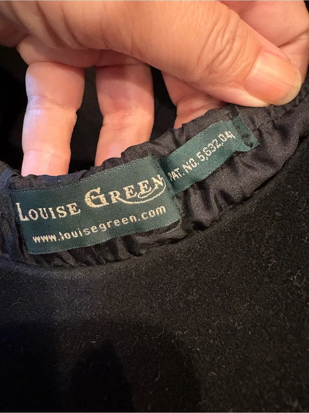 Vintage Louise Green Women Black Minimalist Hat Size One Size